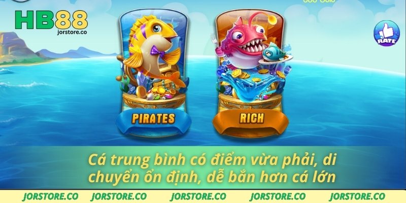 Cách Chơi Bắn Cá - Làm Chủ Bàn Chơi Và Nâng Cao Kỹ Năng Bắn Cá trung bình có điểm vừa phải, di chuyển ổn định, dễ bắn hơn cá lớn